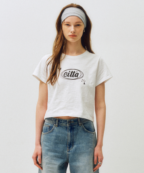 CITTA(シータ)の「ドローイングシタロゴTシャツ_CTT377(チャコール)(Tシャツ/カットソー・レディース・チャコール・FREE)」の2枚目の写真