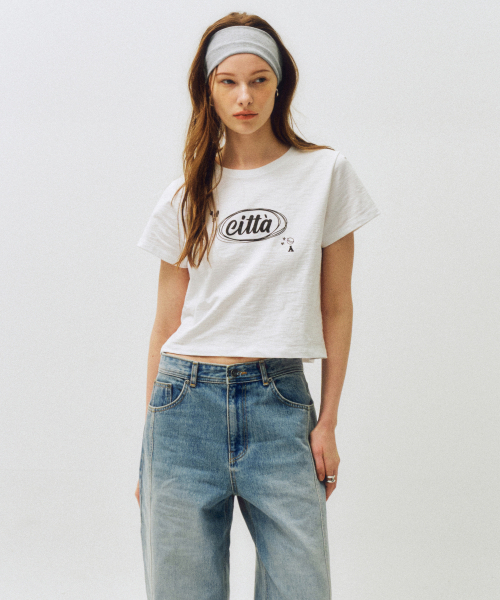 CITTA(シータ)の「ドローイングシタロゴTシャツ_CTT377(チャコール)(Tシャツ/カットソー・レディース・チャコール・FREE)」の3枚目の写真
