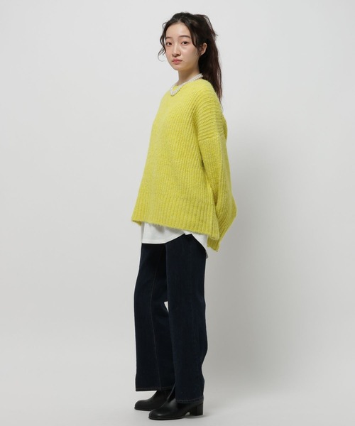 niko and...（ニコアンド）の「アルパカウールMIXアゼプルオーバー（ニット/セーター・レディース・チャコール/ライトグレー/イエロー/ブルー・LARGE/MEDIUM）」の20枚目の写真