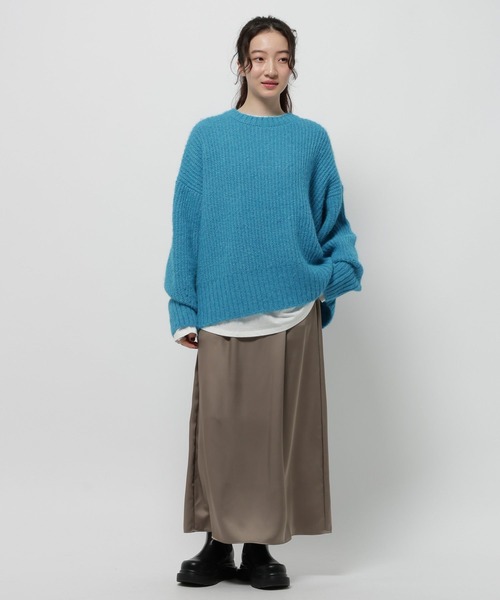 niko and...（ニコアンド）の「アルパカウールMIXアゼプルオーバー（ニット/セーター・レディース・チャコール/ライトグレー/イエロー/ブルー・LARGE/MEDIUM）」の16枚目の写真