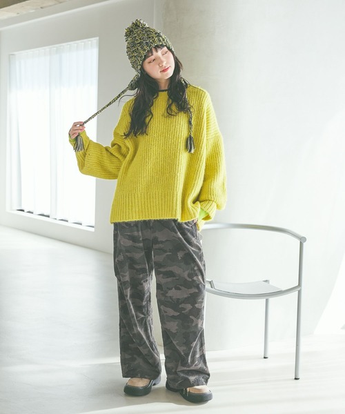 niko and...（ニコアンド）の「アルパカウールMIXアゼプルオーバー（ニット/セーター・レディース・チャコール/ライトグレー/イエロー/ブルー・LARGE/MEDIUM）」の5枚目の写真