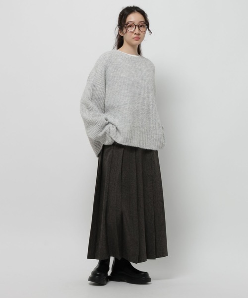 niko and...（ニコアンド）の「アルパカウールMIXアゼプルオーバー（ニット/セーター・レディース・チャコール/ライトグレー/イエロー/ブルー・LARGE/MEDIUM）」の10枚目の写真