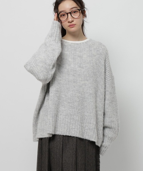 niko and...（ニコアンド）の「アルパカウールMIXアゼプルオーバー（ニット/セーター・レディース・チャコール/ライトグレー/イエロー/ブルー・LARGE/MEDIUM）」の12枚目の写真