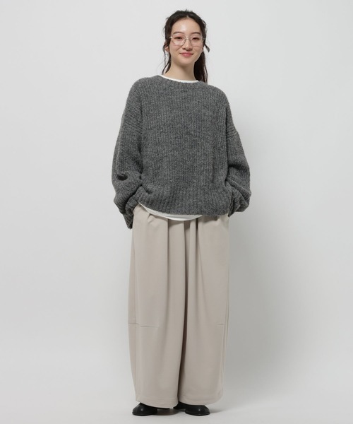 niko and...（ニコアンド）の「アルパカウールMIXアゼプルオーバー（ニット/セーター・レディース・チャコール/ライトグレー/イエロー/ブルー・LARGE/MEDIUM）」の14枚目の写真