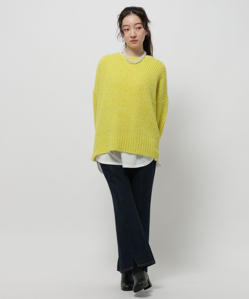 niko and...（ニコアンド）の「アルパカウールMIXアゼプルオーバー（ニット/セーター・レディース・チャコール/ライトグレー/イエロー/ブルー・LARGE/MEDIUM）」の19枚目の写真