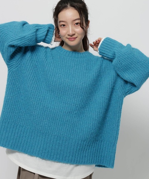 niko and...（ニコアンド）の「アルパカウールMIXアゼプルオーバー（ニット/セーター・レディース・チャコール/ライトグレー/イエロー/ブルー・LARGE/MEDIUM）」の18枚目の写真