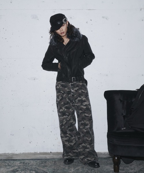 INTER FACTORY（インターファクトリー）の「takumu（MUU STUDIO） - Detachable fur double riders jacket / 着脱式ファーダブルライダースジャケット（ライダースジャケット・メンズ・ブラック/ブラウン・3/2）」の11枚目の写真