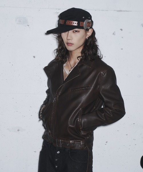 INTER FACTORY（インターファクトリー）の「takumu（MUU STUDIO） - Detachable fur double riders jacket / 着脱式ファーダブルライダースジャケット（ライダースジャケット・メンズ・ブラック/ブラウン・3/2）」の7枚目の写真