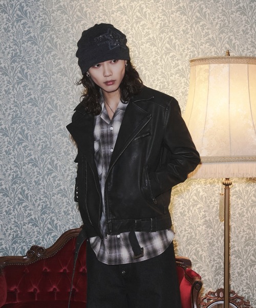 INTER FACTORY（インターファクトリー）の「takumu（MUU STUDIO） - Detachable fur double riders jacket / 着脱式ファーダブルライダースジャケット（ライダースジャケット・メンズ・ブラック/ブラウン・3/2）」の3枚目の写真