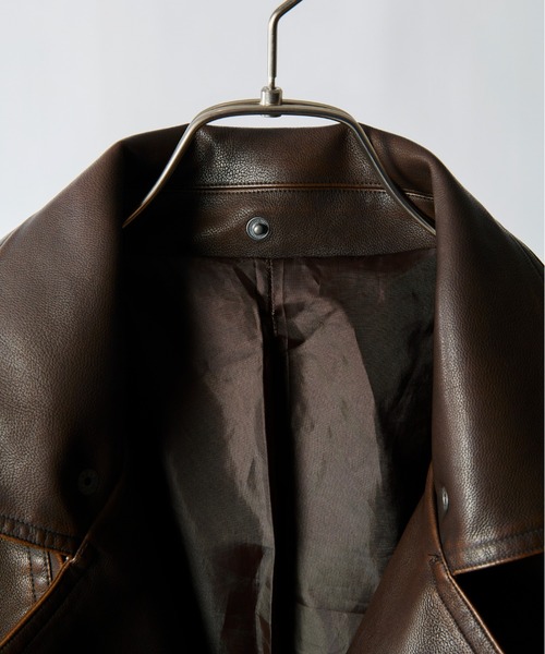 セール】takumu（MUU STUDIO） - Detachable fur double riders jacket