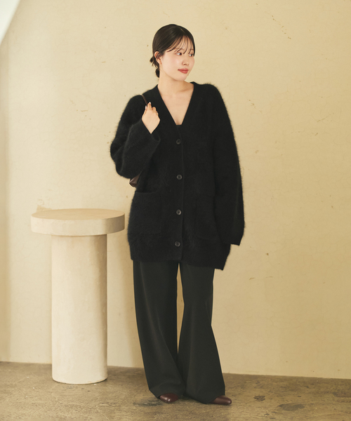 plage（プラージュ）の「Fur Midi カーディガン（カーディガン/ボレロ・レディース・ベージュ系その他/ブラック・FREE）」の3枚目の写真