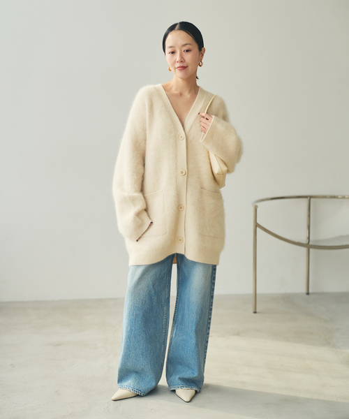 plage（プラージュ）の「Fur Midi カーディガン（カーディガン/ボレロ・レディース・ベージュ系その他/ブラック・FREE）」の4枚目の写真