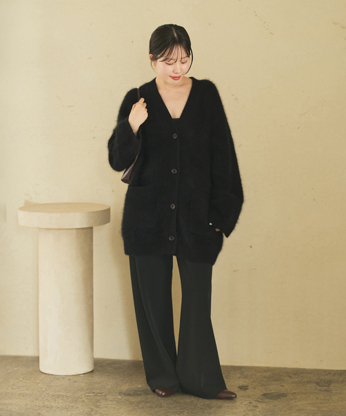 plage（プラージュ）の「Fur Midi カーディガン（カーディガン/ボレロ・レディース・ベージュ系その他/ブラック・FREE）」の5枚目の写真