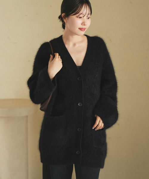 plage（プラージュ）の「Fur Midi カーディガン（カーディガン/ボレロ・レディース・ベージュ系その他/ブラック・FREE）」の9枚目の写真