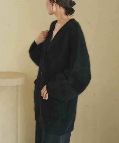 plage（プラージュ）の「Fur Midi カーディガン（カーディガン/ボレロ・レディース・ベージュ系その他/ブラック・FREE）」の10枚目の写真
