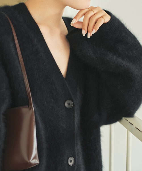 plage（プラージュ）の「Fur Midi カーディガン（カーディガン/ボレロ・レディース・ベージュ系その他/ブラック・FREE）」の14枚目の写真