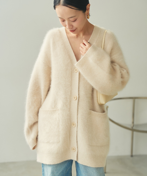 plage（プラージュ）の「Fur Midi カーディガン（カーディガン/ボレロ・レディース・ベージュ系その他/ブラック・FREE）」の20枚目の写真