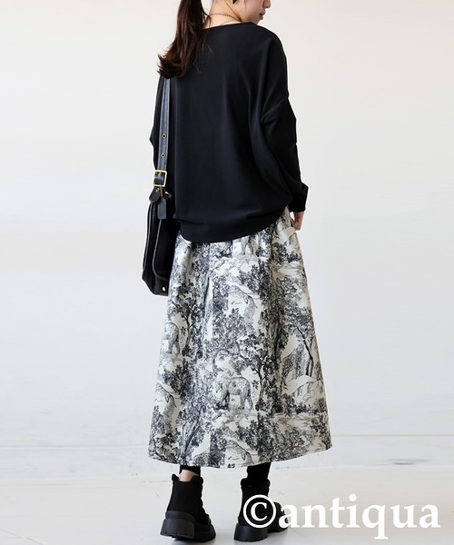 antiqua（アンティカ）の「トワルドジュイ柄　フレアスカート（スカート・レディース・ブラック・ONESIZE）」の11枚目の写真
