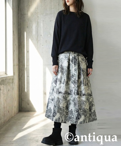 antiqua（アンティカ）の「トワルドジュイ柄　フレアスカート（スカート・レディース・ブラック・ONESIZE）」の16枚目の写真
