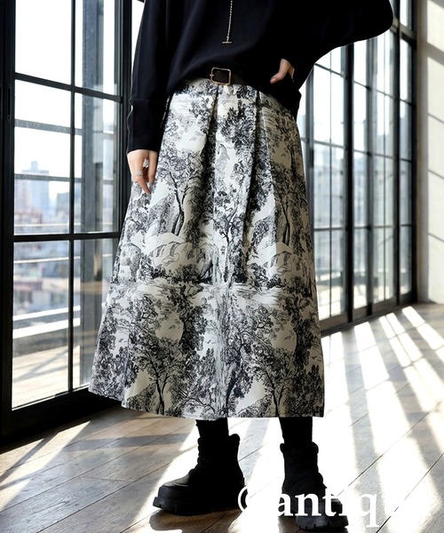 antiqua（アンティカ）の「トワルドジュイ柄　フレアスカート（スカート・レディース・ブラック・ONESIZE）」の17枚目の写真