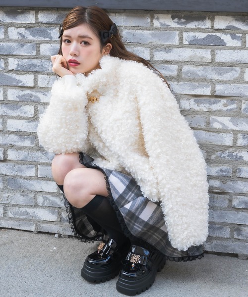 couture BY ROJITA(クチュールバイロジータ)の「ハートバックルプードルファーコート(その他アウター・レディース・ホワイト/ベージュ・FREE)」の13枚目の写真