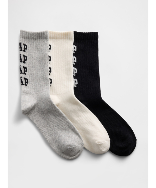 GAP(ギャップ)の「GAPロゴ クルーソックス 3足セット(ソックス/靴下・メンズ・マルチ・S/M/M/L)」の1枚目の写真