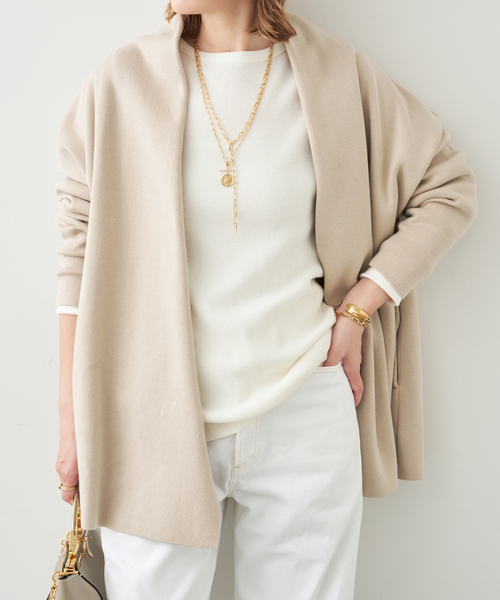 Deuxieme Classe（ドゥーズィエムクラス）の「SMOOTH TOP ガウン（その他アウター・レディース・ベージュ/ライトグレー・FREE）」の2枚目の写真