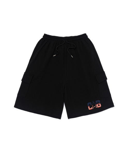 CARGOBROS(カーゴブロス)の「アメリカンロゴカーゴバミューダショートパンツ(ブラック)(その他パンツ・メンズ・その他・M/L)」の1枚目の写真