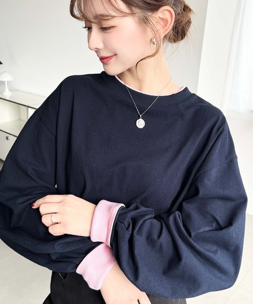 FLORENT フローレント カットソー トップス ネイビー 紺 1(M) プルオーバー 長袖 ハイネック スタンドカラー ポンチ 22秋冬 おしゃれ シンプル 無地 きれいめ 大人女子 ブランド 上品 ベーシック オフィスカジュアル 着回し Aライン【レディース】【中古】 COTTON LONG SLEEVE T-SHIRTS | TOPS | Florent｜フローレント