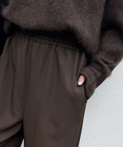 JOURNAL STANDARD(ジャーナルスタンダード)の「《追加5》ウールライクストレッチワイドパンツ(その他パンツ・レディース・ブラック/チョコ/ブラウン・36/38/40)」の4枚目の写真