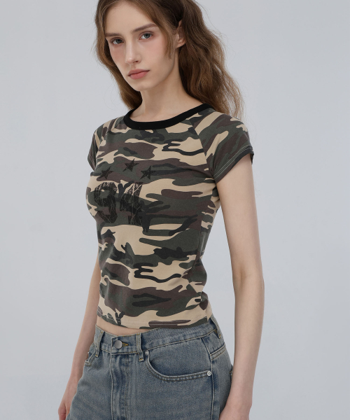 CHICKS（チックス）の「スターカモスリムフィットベージュ（Tシャツ/カットソー・レディース・その他・FREE）」の3枚目の写真