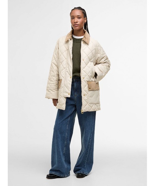 Barbour（バブアー）の「Aldburgh キルティングジャケット（その他アウター・レディース・クリーム/ネイビー・8）」の3枚目の写真