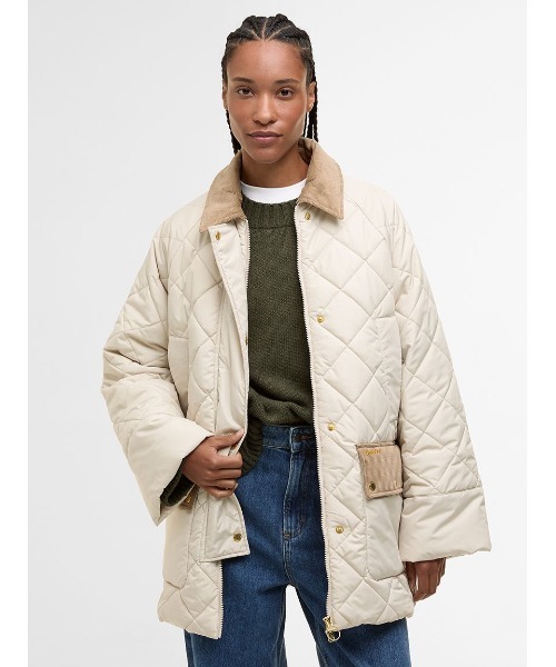 Barbour（バブアー）の「Aldburgh キルティングジャケット（その他アウター・レディース・クリーム/ネイビー・8）」の4枚目の写真