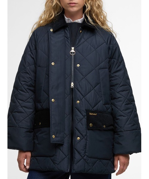 Barbour（バブアー）の「Aldburgh キルティングジャケット（その他アウター・レディース・クリーム/ネイビー・8）」の12枚目の写真