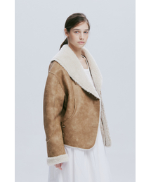 SHAWL COLLAR MUSTANG JACKET (BEIGE)