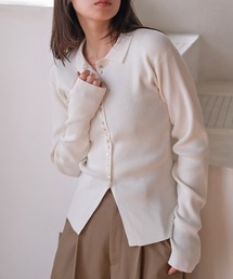 AKTE（アクテ）の「サムホールポロニットカーディガン（ニット/セーター）」