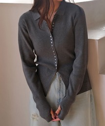 AKTE（アクテ）の「サムホールポロニットカーディガン（ニット/セーター）」