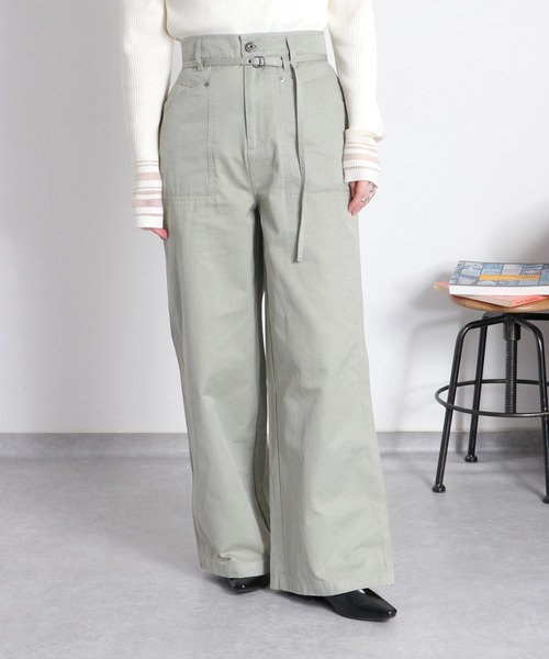cepo(セポ)の「ベルテッドワークイージーパンツ(その他パンツ・レディース・ネイビー/オフホワイト/オリーブ・S/L/M)」の11枚目の写真
