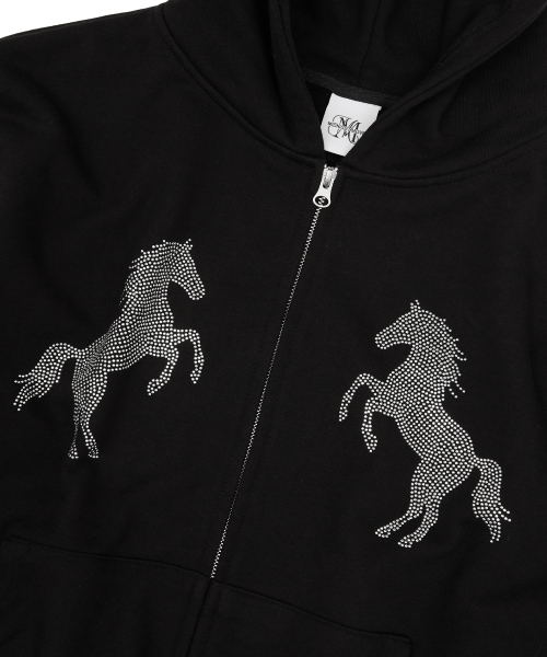 Midnight Move(ミッドナイトムーブ)の「horse hood zip up (black)(パーカー・レディース・その他・FREE)」の2枚目の写真