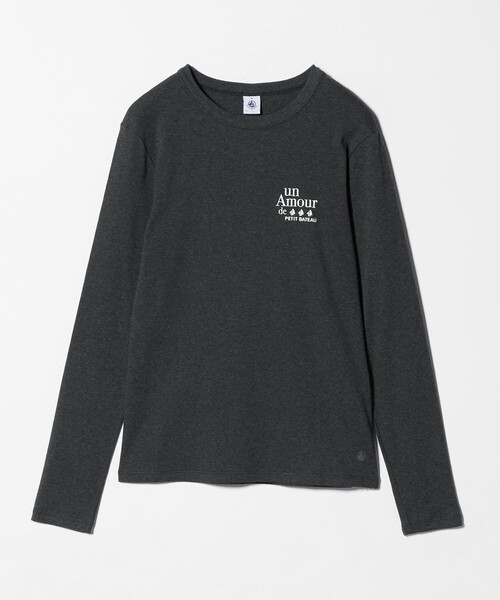 PETIT BATEAU(プチバトー)の「【別注】<PETIT BATEAU>ロングスリーブ プリント Tシャツ(Tシャツ/カットソー・レディース・ダークグレー/その他1/オフホワイト・FREE)」の7枚目の写真