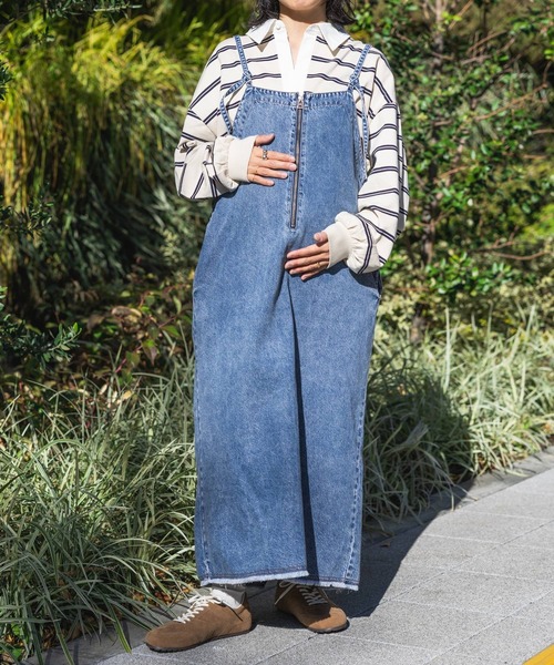 LEPSIM(レプシィム)の「【産前・産後対応】マタニティ/デニムフリンジキャミワンピース 632459(マタニティウェア/グッズ・レディース・ライトブルー/ブルー・FREE)」の10枚目の写真