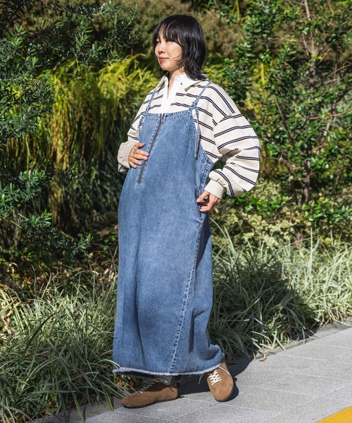 LEPSIM(レプシィム)の「【産前・産後対応】マタニティ/デニムフリンジキャミワンピース 632459(マタニティウェア/グッズ・レディース・ライトブルー/ブルー・FREE)」の14枚目の写真