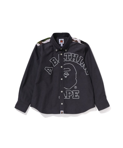 A BATHING APE（アベイシングエイプ）の「1ST CAMO STRIPE OXFORD BD SHIRT（シャツ/ブラウス・キッズ・ホワイト/チャコール・100/130/120/110/140）」の2枚目の写真