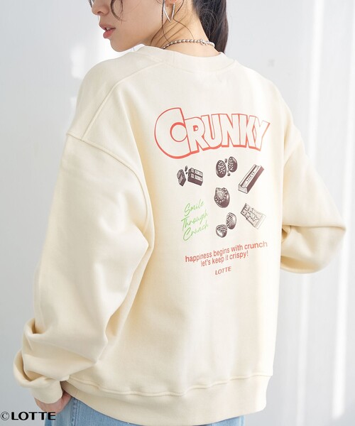 coen(コーエン)の「【CRUNKY(クランキー)/別注】アソートロゴ裏毛スウェット(スウェット・レディース・ナチュラル/オフホワイト/ダークブラウン/ライトグレー・M/L)」の4枚目の写真