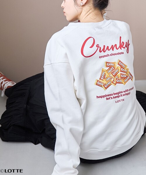 coen(コーエン)の「【CRUNKY(クランキー)/別注】アソートロゴ裏毛スウェット(スウェット・レディース・ナチュラル/オフホワイト/ダークブラウン/ライトグレー・M/L)」の2枚目の写真