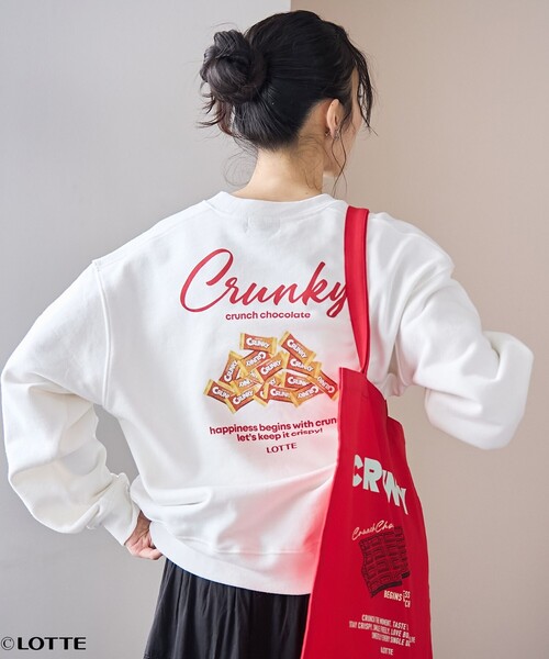 coen(コーエン)の「【CRUNKY(クランキー)/別注】アソートロゴ裏毛スウェット(スウェット・レディース・ナチュラル/オフホワイト/ダークブラウン/ライトグレー・M/L)」の8枚目の写真