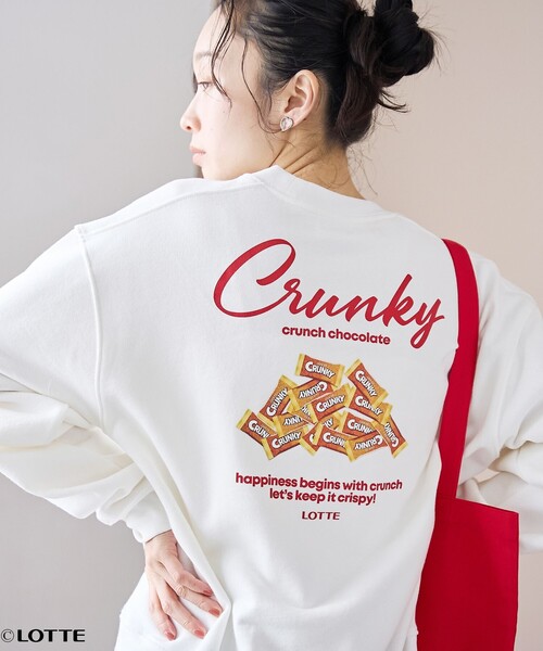 coen(コーエン)の「【CRUNKY(クランキー)/別注】アソートロゴ裏毛スウェット(スウェット・レディース・ナチュラル/オフホワイト/ダークブラウン/ライトグレー・M/L)」の9枚目の写真