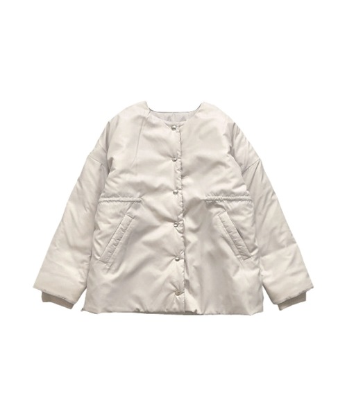 MARAI(マーライ)の「ノーカラーブルゾン 撥水 花粉対策 ミドル丈(ブルゾン・レディース・ブラウン/ブラック/アイボリー・フリー)」の6枚目の写真