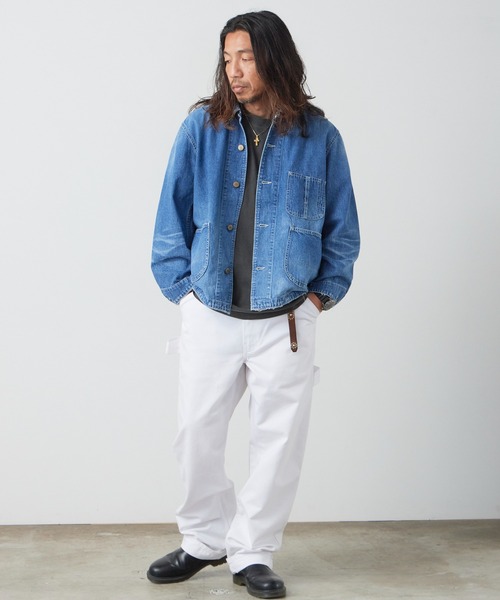 REMI RELIEF(レミレリーフ)の「REMI RELIEF/レミレリーフ 9.5oz ネップDENIM カバーオール(USED) シャツジャケット 2026年春夏(デニムジャケット・メンズ・ブルー・M/L/XL)」の16枚目の写真