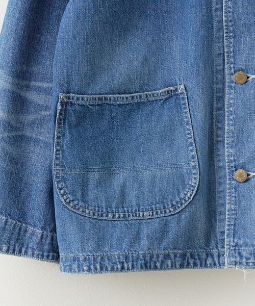 REMI RELIEF(レミレリーフ)の「REMI RELIEF/レミレリーフ 9.5oz ネップDENIM カバーオール(USED) シャツジャケット 2026年春夏(デニムジャケット・メンズ・ブルー・M/L/XL)」の10枚目の写真